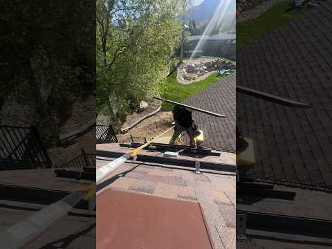 Setting solar panels on a steep roof