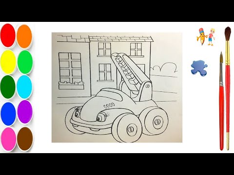 How to paint a construction machine / Раскраски машинки для детей / Детская Комната РАСКРАСКИ