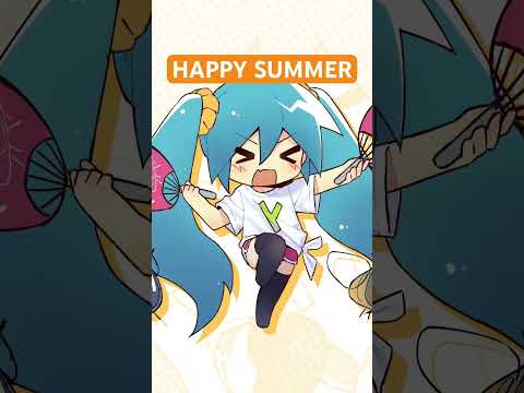 Miku wishes you a happy summer!! #hatsunemiku #animation #vocaloid #anime