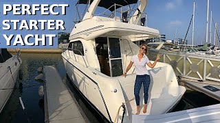 $110,000 2001 BAYLINER 3488 COMMAND BRIDGE Entry-Level Power Yacht Tour / Starter Liveaboard Boat