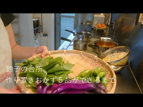 【作り置きおかず５品ができるまで】自家野菜で作り置き