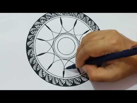 mandala art design, how to draw a mandal art step by step tutorial for beginners, mandala art guide