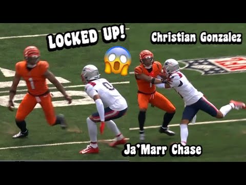 Christian Gonzalez ‘LOCKED UP’ Ja’Marr Chase 🥵 (WR Vs CB) Bengals Vs Patriots 2024 highlights