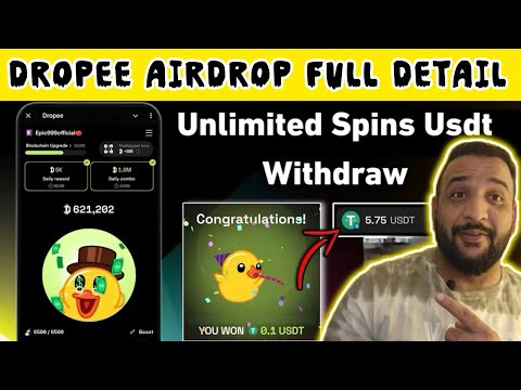 Dropee Airdrop Listing || Dropee Airdrop Wallet Connect ||  Dropee Airdrop $10 Usdt Withdraw