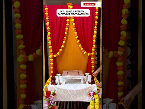 Simple Festival Backdrop Decoration🌷#trending #youtube #shorts #shortvideo #video #ganpati #ganesh