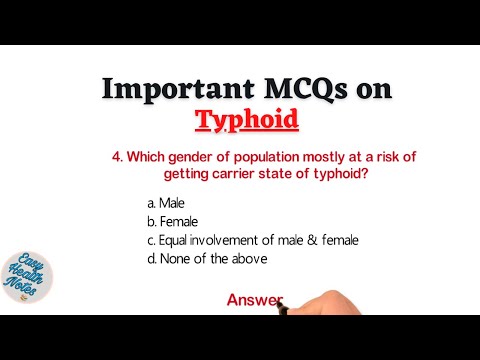 Top 10 Important Multiple Choice Questions (MCQs) on Typhoid