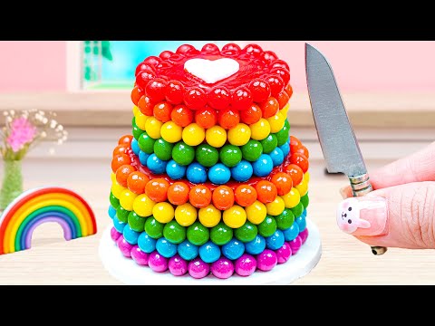 Beautiful Miniature Colorful Cake 🌈 Miniature Rainbow Chocolate Cake Decorating Ideas