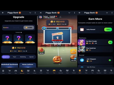 Piggy Bank | Shoot Hoops And Earn $BALLS | The Higher The Multiplier The More Airdrop | Telegram Bot