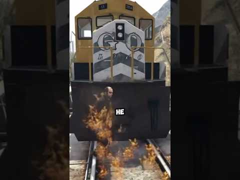 Getting hit by the TRAIN while you are on FIRE #shorts #gta #grandtheftauto #gaming #videogame