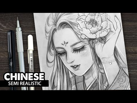 Draw princess Chinese | semi realistic style l Huta Art