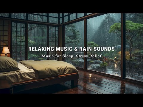 Relaxing Music & Rain Sounds - Go to Sleep with Rain Falling on Window | Deep Sleep, Stress Relief