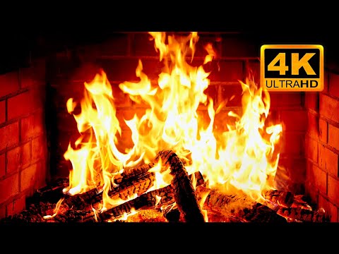 🔥 Cozy Fireplace 4K (12 HOURS). Fireplace with Crackling Fire Sounds. Fireplace Ambience