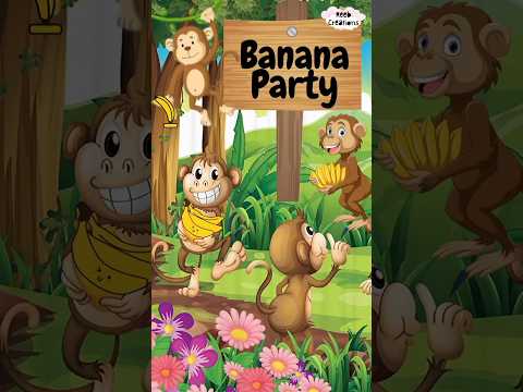 Monkey’s Banana Party🐒🍌🎊 @reebcreations 💞 #cartoon #viralvideo #viralshorts #trendingshorts #shorts