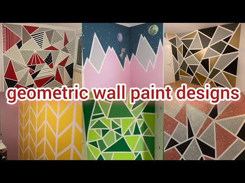 geometric designs for wall painting | geometric wall paint ideas | geometric square wall designs