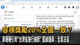 容積獎勵20%全國一致？ 簡舒培：民眾黨全黨法盲－民視新聞