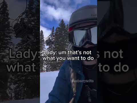 My twin sister almost ran into a kid while skiing- snowboarding 😰 #funny #sister #fyp