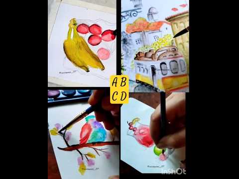 4 different watercolor painting| watercolor painting 🎨#shortsvideo #shorts #ytshorts #viralshorts