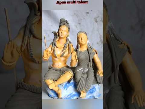 मिट्टी से शिव पार्वती जी बनाने सीखें || Shiv parwati murti making #Shorts