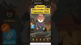 Memefi 7 September 2024 Combo code #Memefi #memeficode #memefisecretcode #memeficombocode