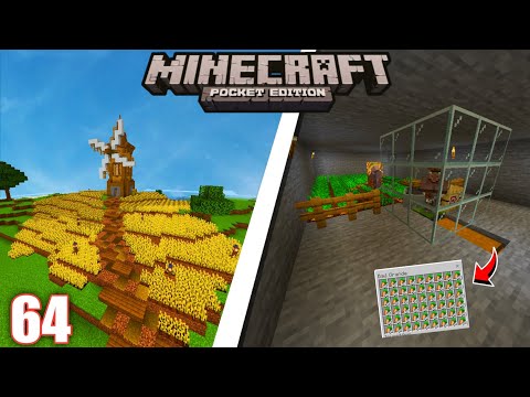 FARM de CENOURA + MOINHO de VENTO MEDIEVAL - Minecraft Survival 1.19 #64 (Minecraft Bedrock)