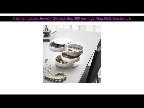 Fashion Ladies Jewelry Storage Box 360 earrings Ring Multi-function Jewelry Display stand 4 layers