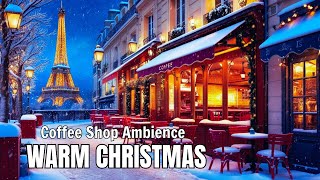 Warm Christmas Ambience☕Instrumental Christmas Jazz Music 2025 with Cozy Fireplace Crackling Sound.