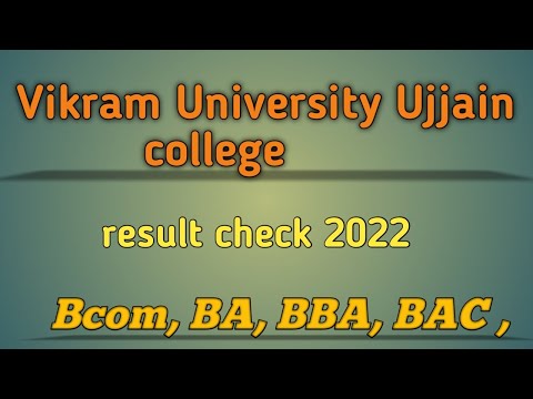 Vikram University result check 2022 . Bcom, BA, BBA, BBA, Bac,