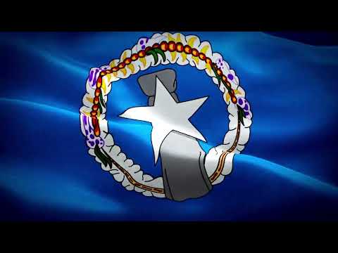 [10 Hours] Northern Mariana Islands Flag Waving - Video & Audio - Waving Flags