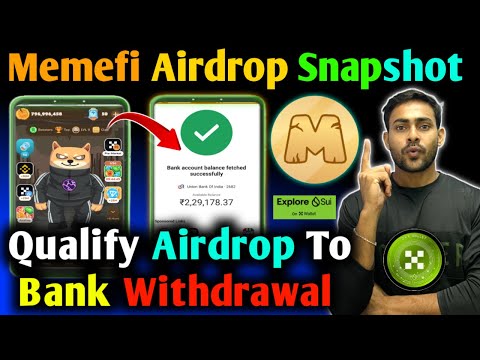 Memefi Airdrop Qualified to BANK Withdrawal Full PROCESS !! Memefi Airdrop Details!! Memefi Wallet