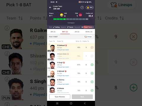 CHE vs PUN dream11 team kaise banaye | CHE vs PUN dream11 team kaise banaye #ipl #ipl2024 #dream11