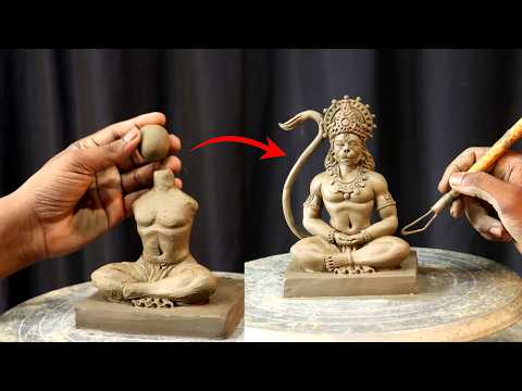 Very easy small Hanuman ji murti making with clay | clay art