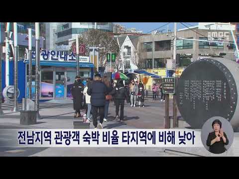 전남지역 관광객 숙박 비율 타지역에 비해 낮아 (241224화/뉴스데스크)