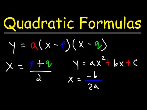 Quadratic Equations - Formulas and Notes