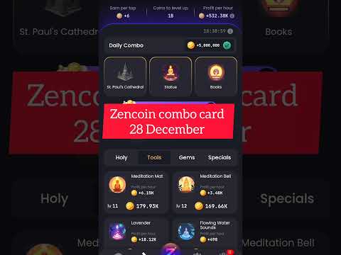 Zencoin 28 December combo card