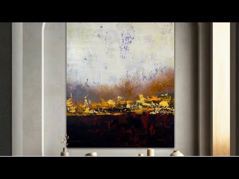 Abstract Painting on a very Large Canvas. Palette Knife Technique #art #painting #acrylicabstract