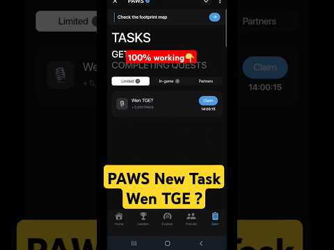 PAWS New Task Wen TGE? | Paws Today New Task | Paws Mystery Quest | Paws Wen TGE Task Claimed