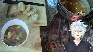 Birthday Stream: Let’s relax around  the firepit, yap and make food!  【Handcam】