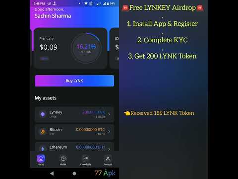 Get 200 LYNK Token Free ♨️ Complete Lynkey App Kyc💯77 Âpk