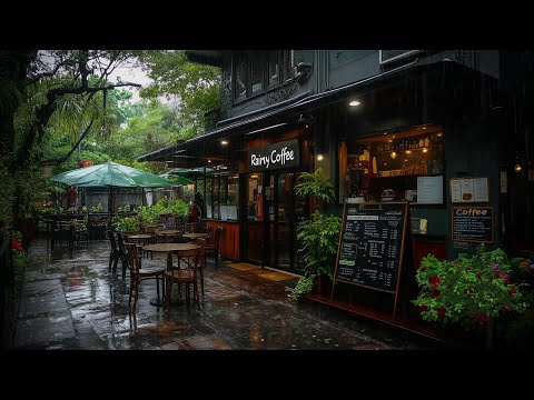 Rainy Café Ambiance 🌧️ Perfect Rain Sounds To Focus, Study Or Enjoy Quiet Moments 🎧 Rainy Day Coffee