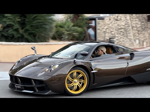 Multi-Millionaire driving Full Brown Carbon fiber Pagani Huayra in Monaco