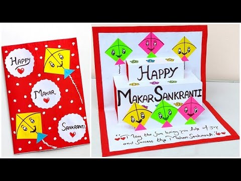 Makar sankranti greeting card 2024 / Makar sankranti card making / Makar Sankranti pop up card