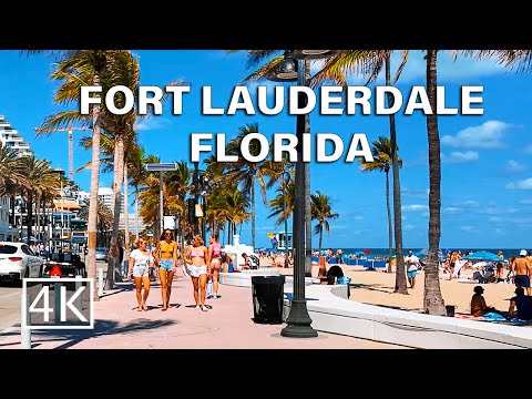 [4K] Fort Lauderdale Florida - Spring Break Walking Tour