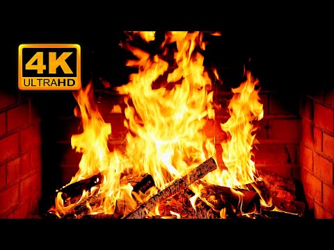 🔥 Cozy Fireplace 4K (12 HOURS). Fireplace with Crackling Fire Sounds. Fireplace Ambience