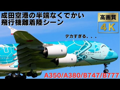 【成田空港】半端なくでかい飛行機がどんどん降りてくる！デカすぎる飛行機の離着陸集16連発！16 Big Airplanes Takeoffs& Landings in Narita Airport