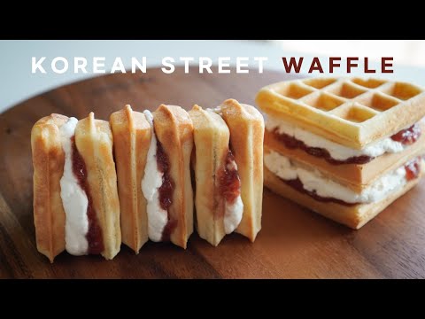 Sub) Making Korean street waffles at home | Really crispy and chewy delicious waffle recipe