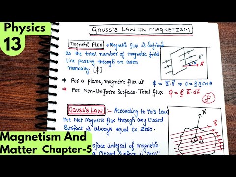 13) Gauss's Law in magnetism| Magnetism and matter class12 Physics #neet #jee #iitjee #cbse