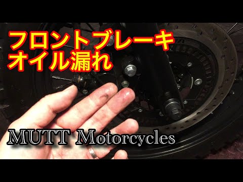 mutt motorcycles フロントブレーキオイル漏れ　マットモーターサイクル　ヒルツ250