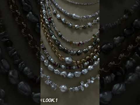 New Arrival -  Grey Baroque Pearl Necklace