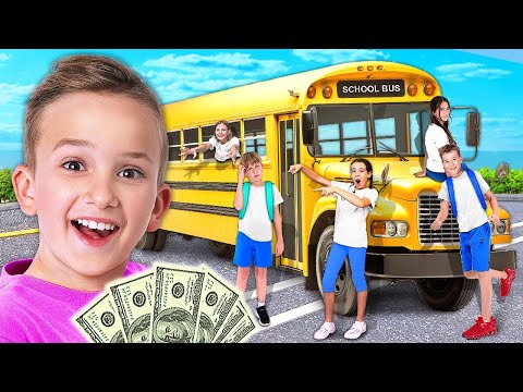 Living in a SCHOOL BUS for 24 HOURS CHALLENGE!!