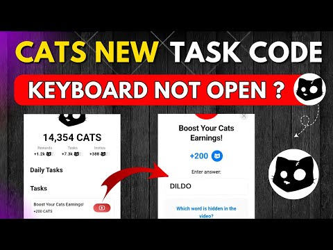 Boost Your Cats Earning Task YouTube Video Code | Cats Keyboard Not Open |Cats Today Video Code Task